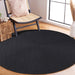 Bohemian Indoor Outdoor Rugs Solid Braided Round Area Rug - Black