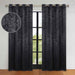 Leaves Grommet Room Darkening Blackout Curtains, Set of 2 - Black