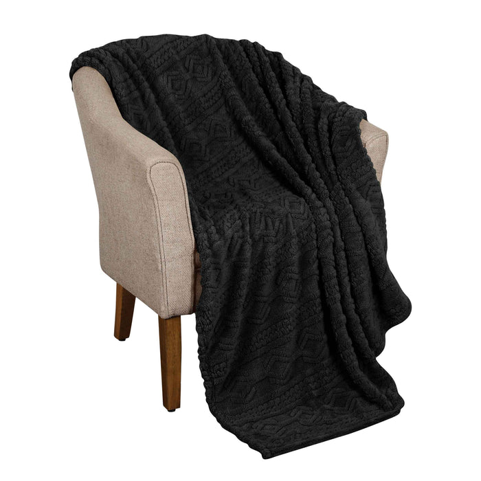 Arctic Boho Jacquard Plush Fleece Blanket