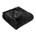 Classic Solid Fleece Plush Medium Weight Fluffy Soft Blanket - Black