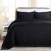 Basket Weave Matelasse Cotton Bedspread Set -  Black