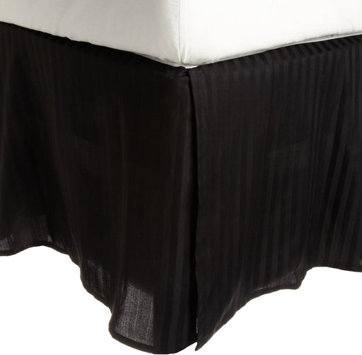 Egyptian Cotton 300 Thread Count Stripe Bed Skirt - Black