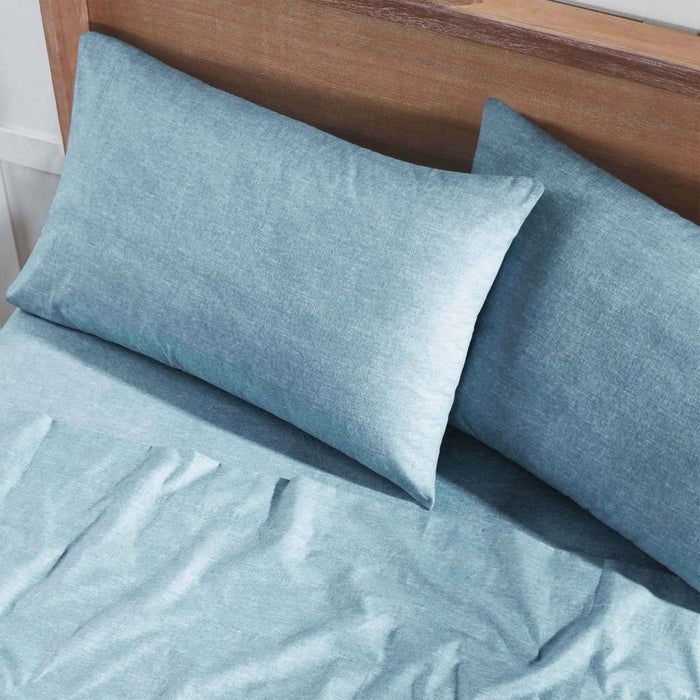 Melange Flannel Cotton Two-Toned Brushed Pillowcases, Set of 2