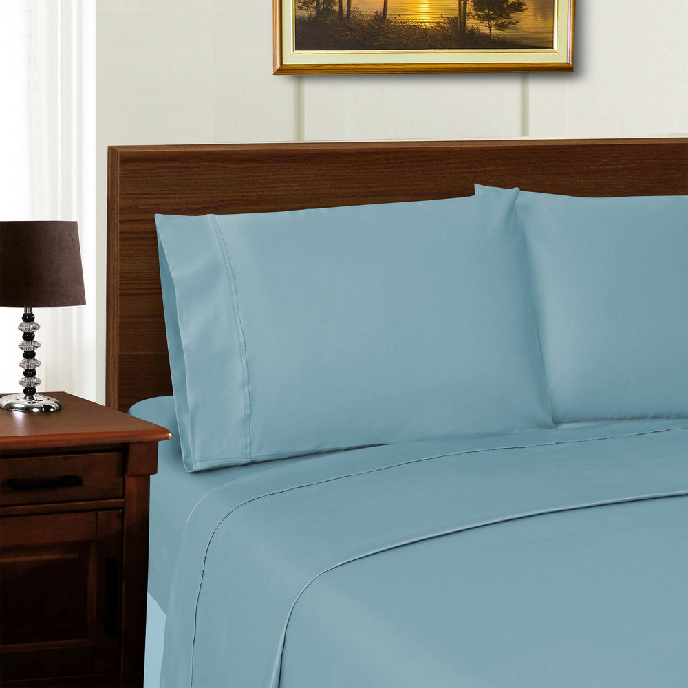 1000 Thread Count Wrinkle Resistant Bed Sheet Set - Blue