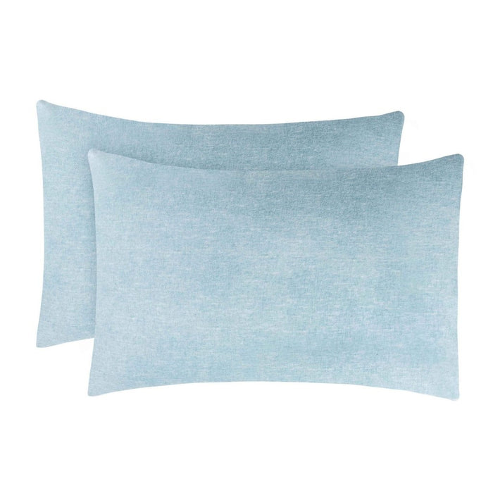 Melange Flannel Cotton Two-Toned Brushed Pillowcases, Set of 2