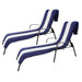 Cabana Striped Cotton Standard Size Towel / Chaise Lounge Chair Cover - Blue