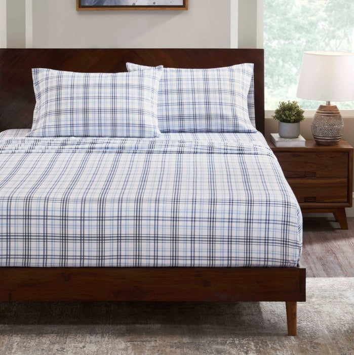 Plaid Flannel Cotton Classic Farmhouse Deep Pocket Bed Sheet Set