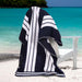 Cabana Stripe Oversized Cotton Beach Towel Set Of 2, 4, 6 - Blue