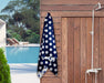 Polka Dot Cotton Oversized 2 Piece Beach Towel Set - Blue