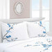Cotton Cherry Blossom Floral Embroidered Duvet Cover Set - Blue