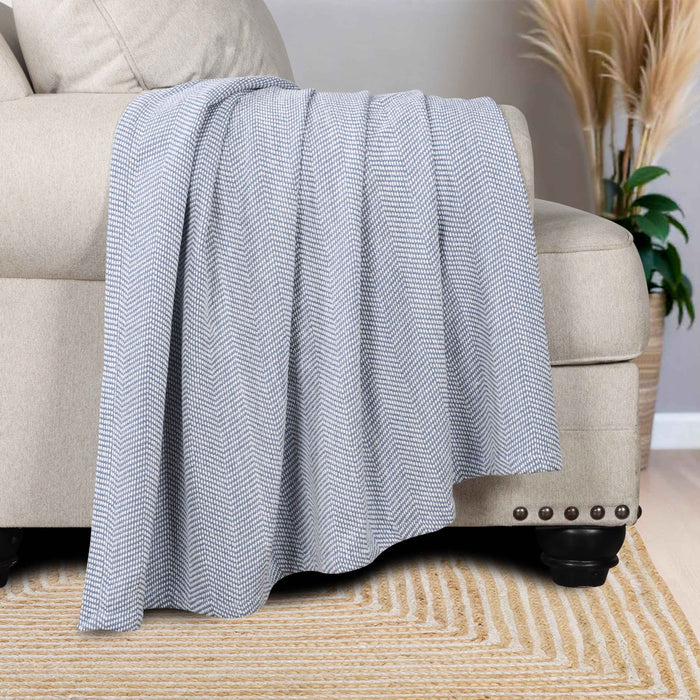 Maya Chenille Herringbone Medium Weight Cotton Blanket