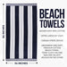 Cabana Stripe Oversized Cotton Beach Towel Set Of 2, 4, 6 - Blue