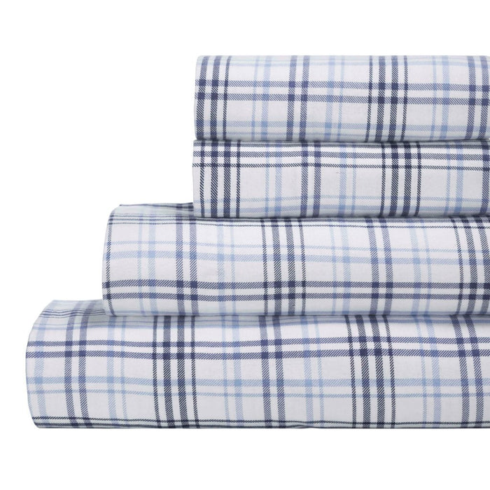 Plaid Flannel Cotton Classic Farmhouse Deep Pocket Bed Sheet Set