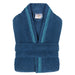 Tinsel Unisex Cotton Terry Kimono Bathrobe with Embroidery - Blue/Aqua