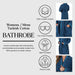 Tinsel Unisex Cotton Terry Kimono Bathrobe with Embroidery - Blue/Aqua