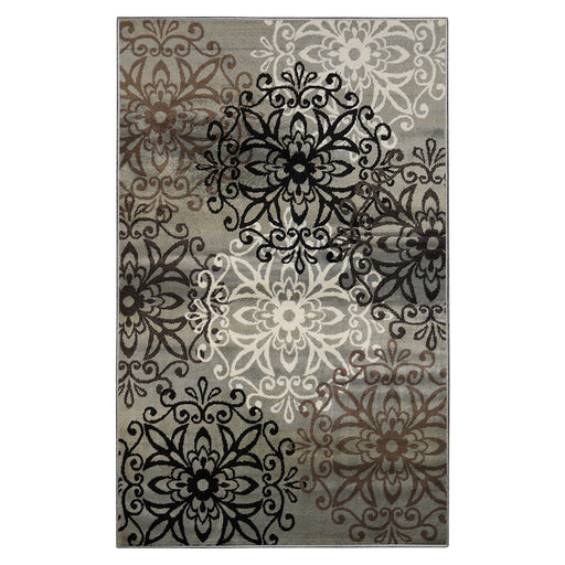 Leigh Traditional Floral Scroll Indoor Area Rugs or Runner Rug - Blue
