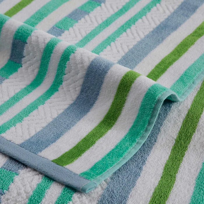Striped Cotton Oversized 2-Piece Beach Towel Set - BlueViolet