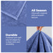 Classic Solid Fleece Plush Medium Weight Fluffy Soft Blanket - Blue