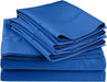 Wrinkle-Resistant Hem-Stitched Cotton Blend Sheet Set - Blue