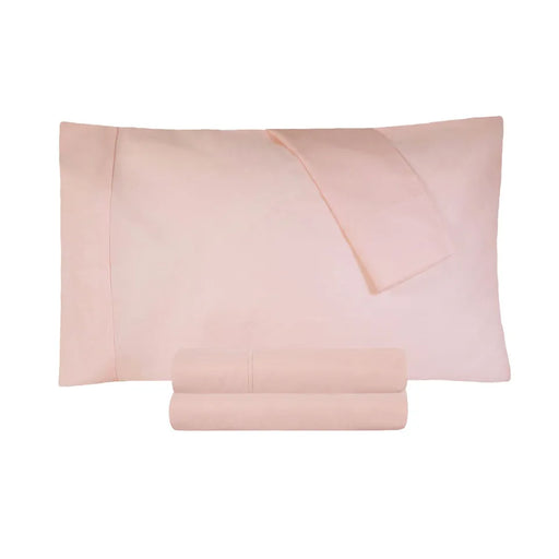 300 Thread Count Cotton Percale Solid Pillowcase Set - Blush