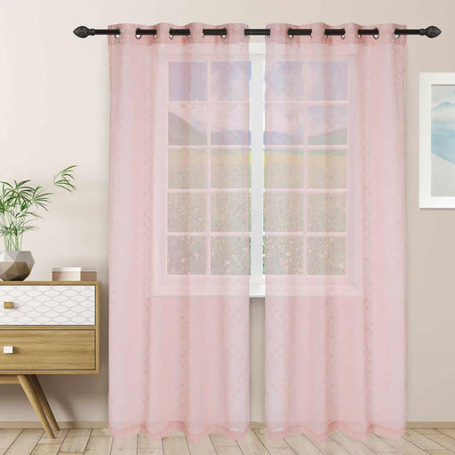Poppy Sheer Panel Grommet Curtain Panel Set - Blush
