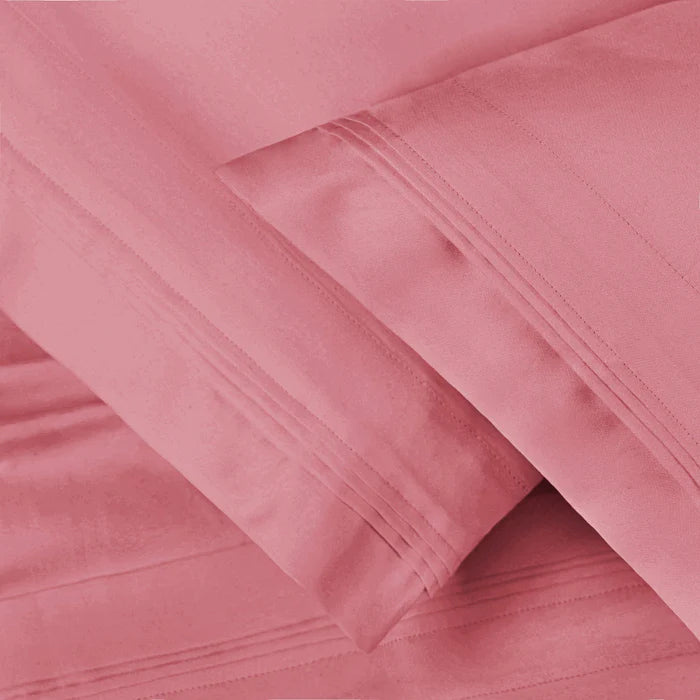 650 Thread Count Egyptian Cotton Solid Pillowcase Set - Blush