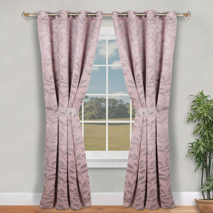 Leaves Machine Room Darkening Blackout Curtains, Set of 2