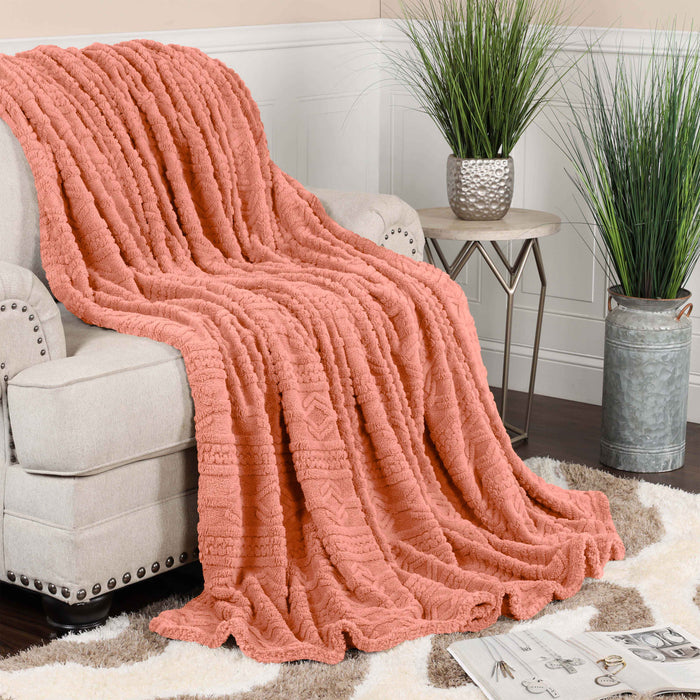 Arctic Boho Jacquard Plush Fleece Blanket