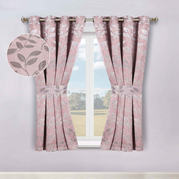 Leaves Machine Room Darkening Blackout Curtains, Set of 2