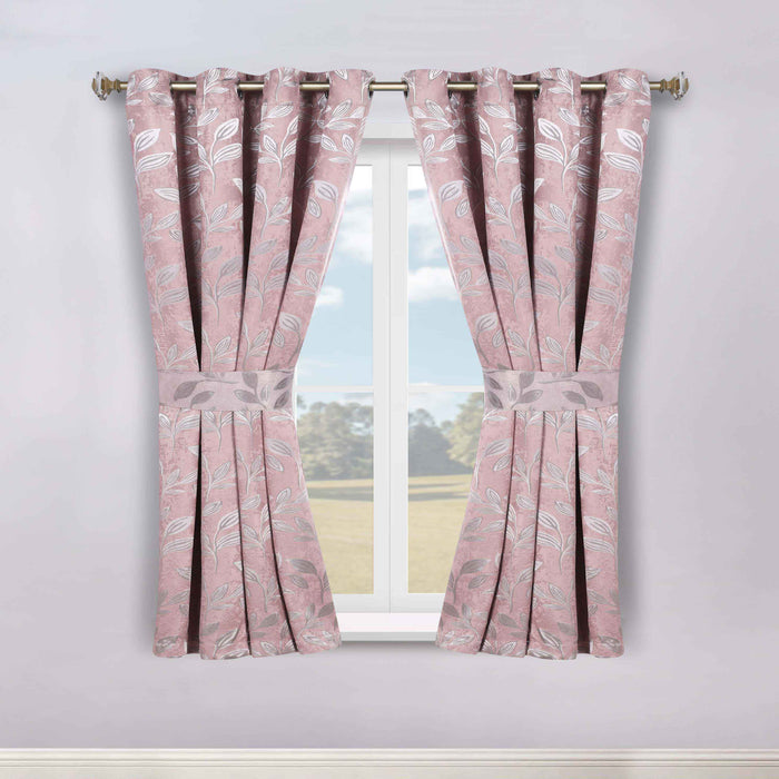 Leaves Machine Room Darkening Blackout Curtains, Set of 2