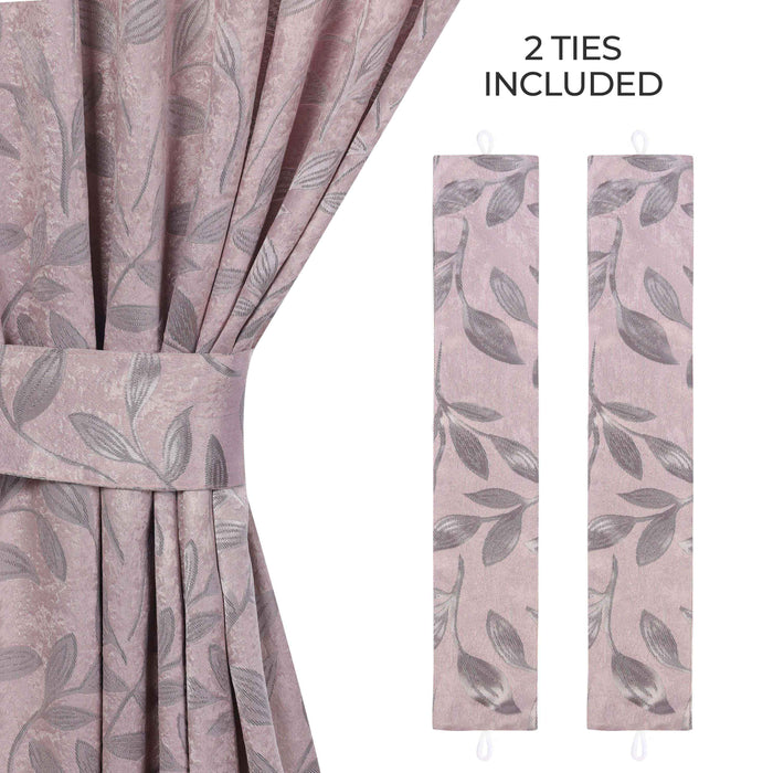 Leaves Machine Room Darkening Blackout Curtains, Set of 2