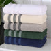 Zero Twist Cotton Ribbed Geometric Border Plush 8-Piece Towel Set 