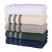 Zero Twist Cotton Ribbed Geometric Border Plush 8-Piece Towel Set - 