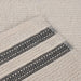 Zero Twist Cotton Ribbed Geometric Border Plush 3 Piece Towel Set - Ivory