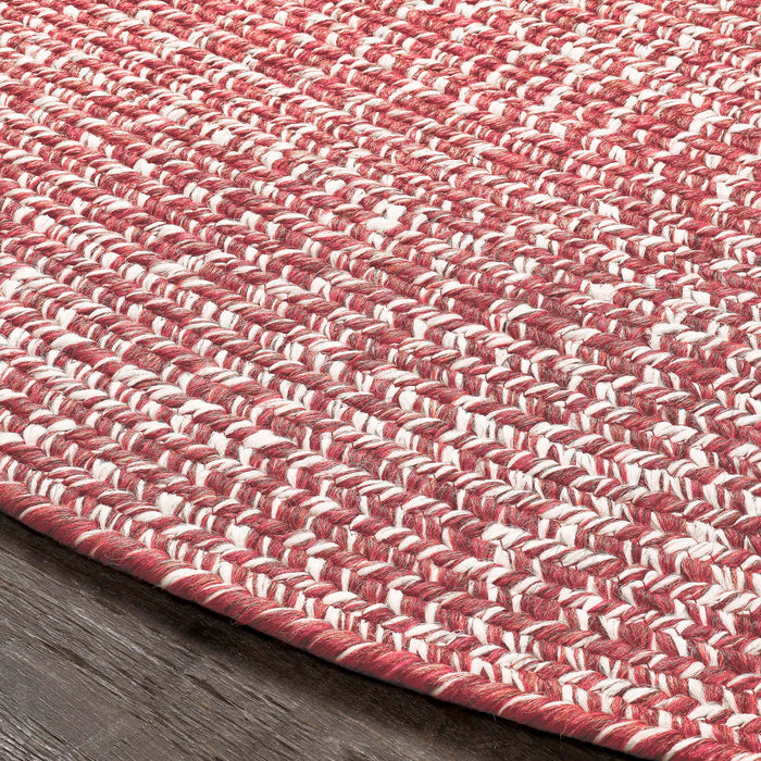 Reversible Braided Area Rug Two Tone Indoor Outdoor Rugs - Brick