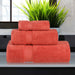 Cotton Zero Twist Solid 3 Piece Towel Set - Brick
