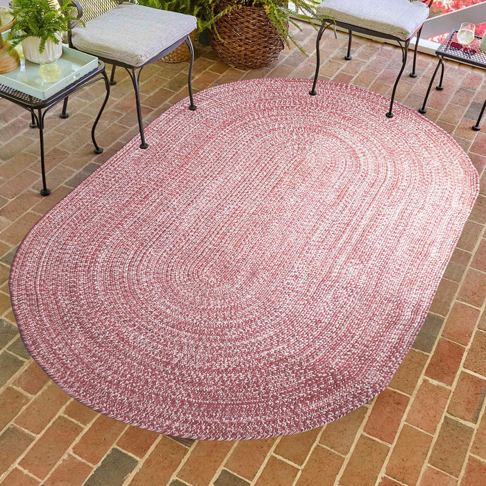 Reversible Braided Area Rug Two Tone Indoor Outdoor Rugs