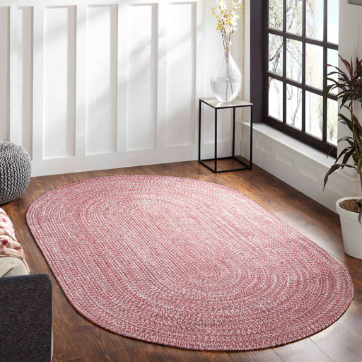 Reversible Braided Area Rug Two Tone Indoor Outdoor Rugs - Brick