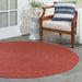 Bohemian Indoor Outdoor Rugs Solid Braided Round Area Rug - Brick