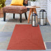 Bohemian Rectangle Indoor Outdoor Rugs Solid Braided Area Rug - Brick