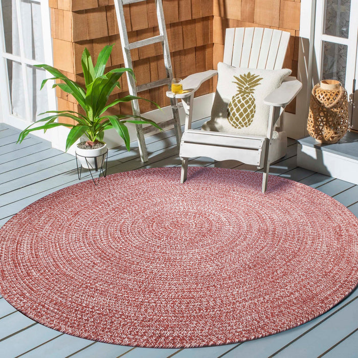 Reversible Braided Area Rug Two Tone Indoor Outdoor Rugs - Brick