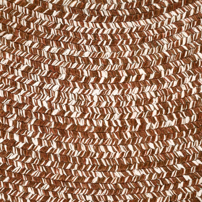 Reversible Braided Area Rug Two Tone Indoor Outdoor Rugs - Brick/White