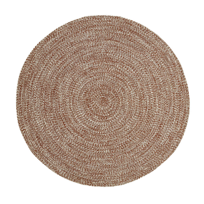 Reversible Braided Area Rug Two Tone Indoor Outdoor Rugs - Brick/White