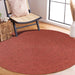 Bohemian Indoor Outdoor Rugs Solid Braided Round Area Rug - Brick