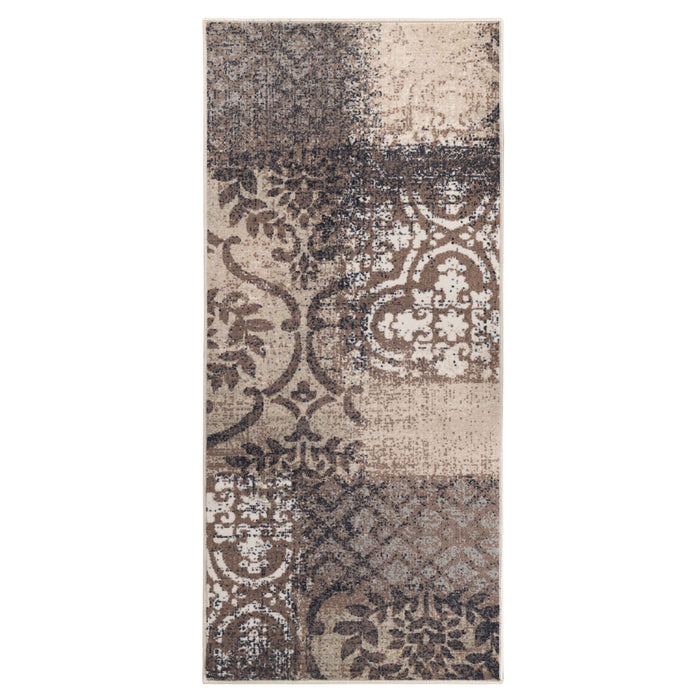 Bristol Distressed Abstract Damask Indoor Area Rug or Runner