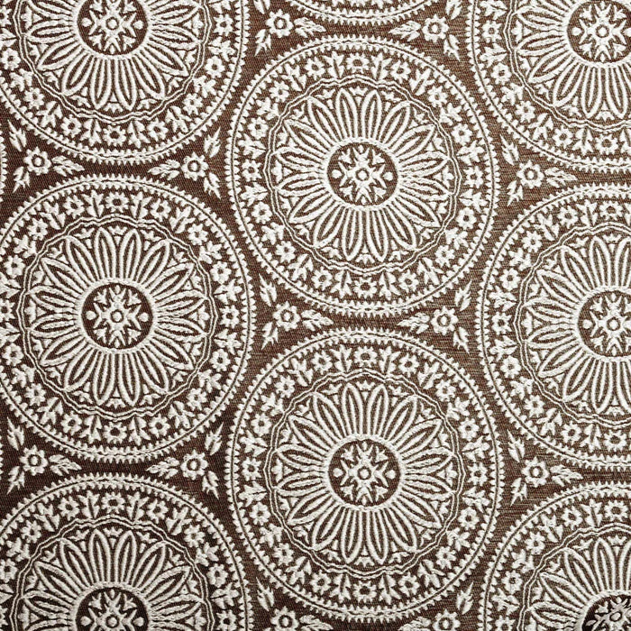 Eminence Jacquard Geometric Floral Mandala Curtain Panel Set of 2 - Bronze