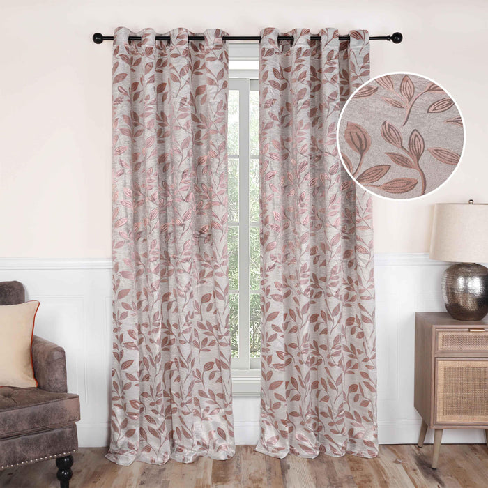 Leaves Machine Washable Room Darkening Blackout Curtains