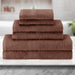 Eco-Friendly Cotton Ring Spun 6 Piece Towel Set - Brown