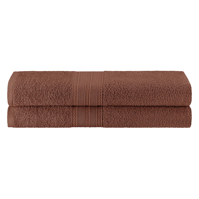 Cotton Eco Friendly 2 Piece Solid Bath Sheet Towel Set - Brown