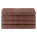 Cotton Eco-Friendly 4 Piece Solid Bath Towel Set - Brown